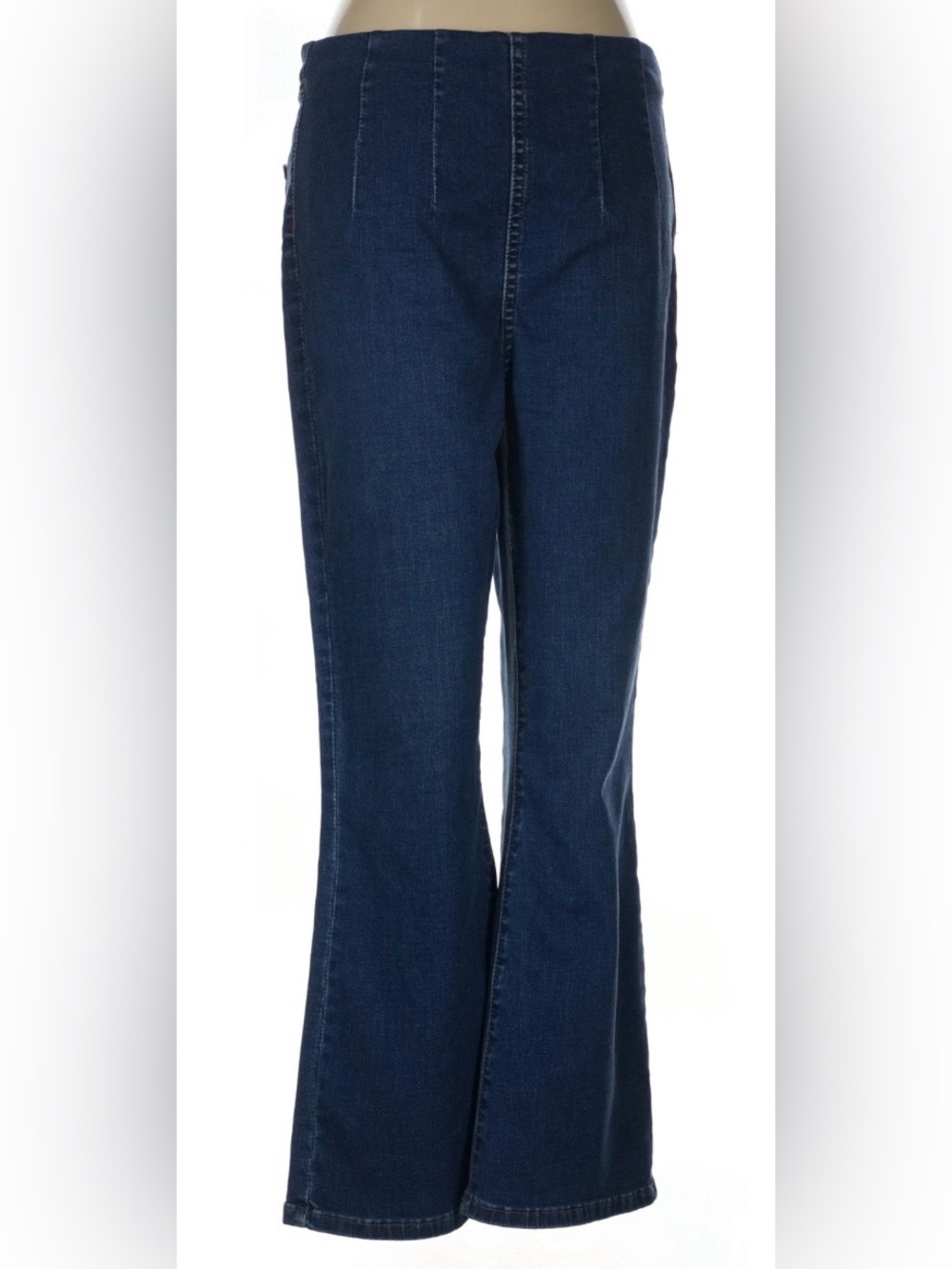 Free People Blue Flare High Rise Cropped Jeans - Wide Leg Size 29